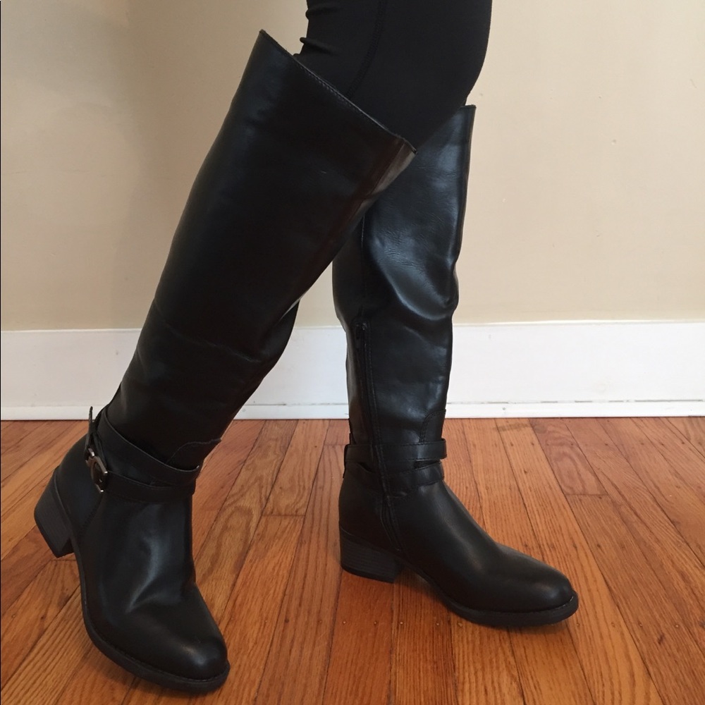 Knee high black boots